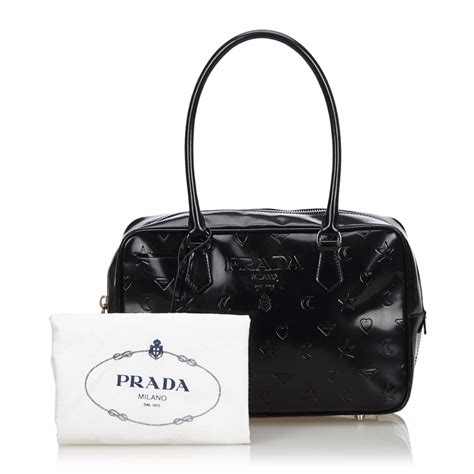 late embossed facing prada logo vintage bag|antique prada handbags.